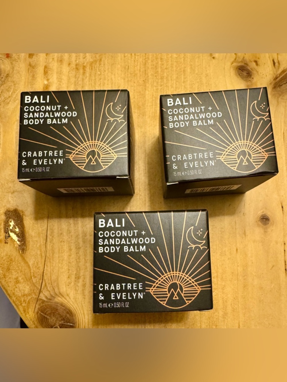 Crabtree & Evelyn Bali Coconut + Sandalwood Body Balm - Black set of 3